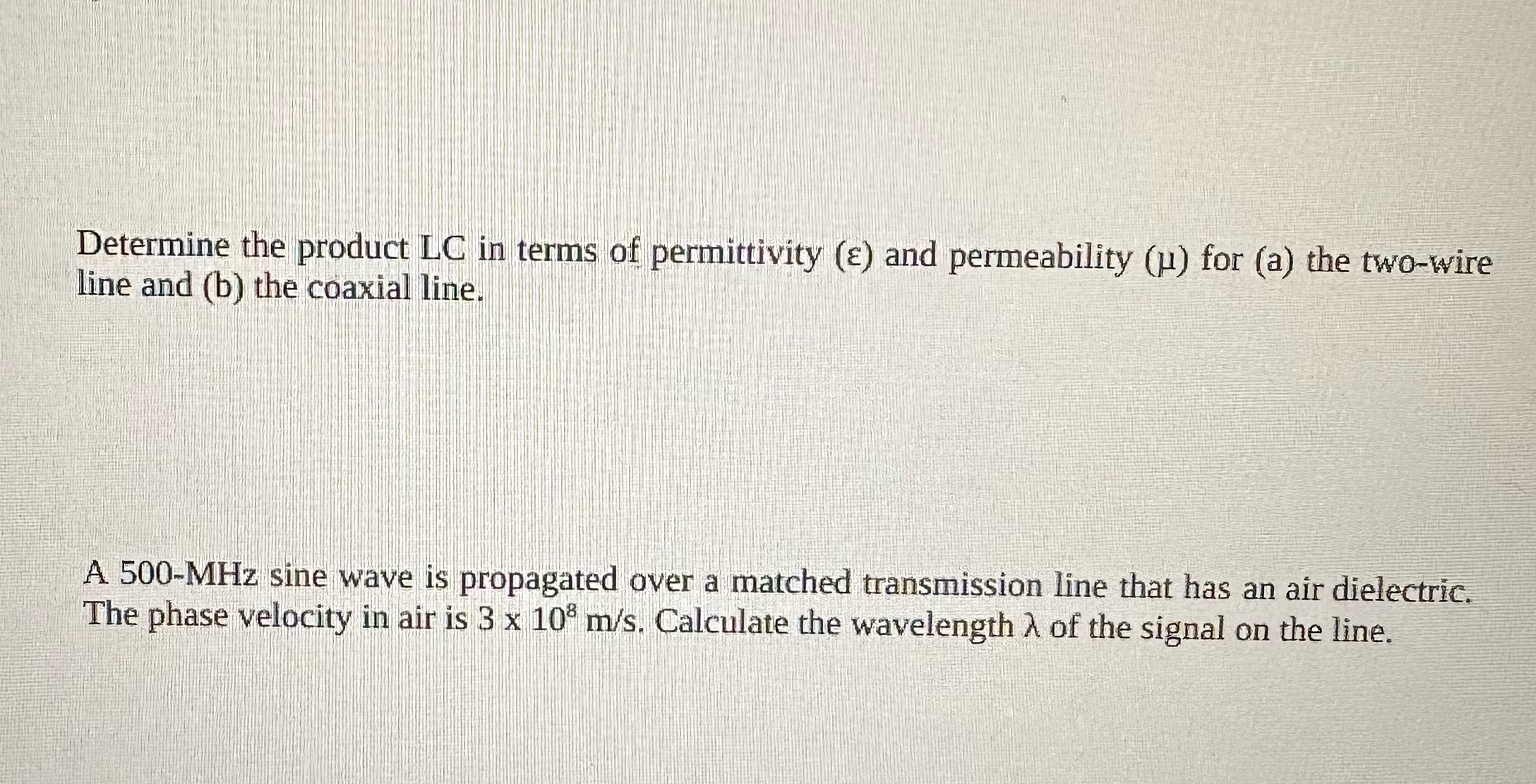 Solved Determine the product LC in terms of permittivity (ε) | Chegg.com