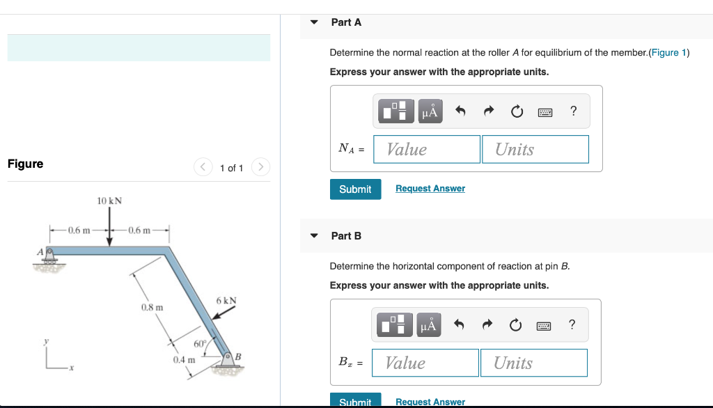 Solved Determine The Normal Reaction At The Roller A For | Chegg.com