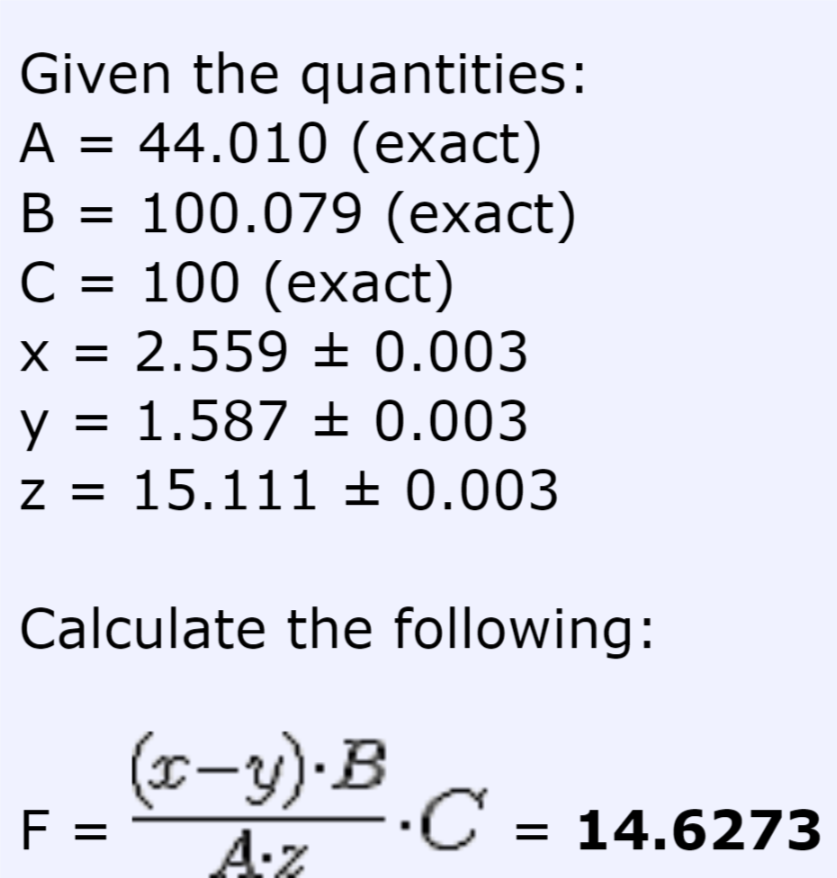 Solved What is the propagated absolute uncertainty for F.