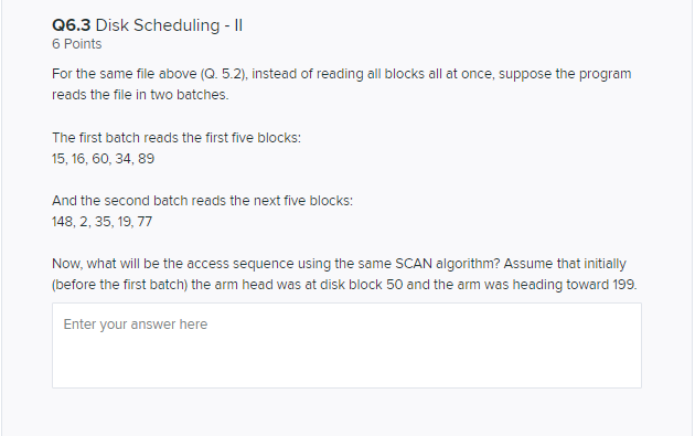 Solved Q6.1 Block Allocation 3 Points Let a file, named | Chegg.com