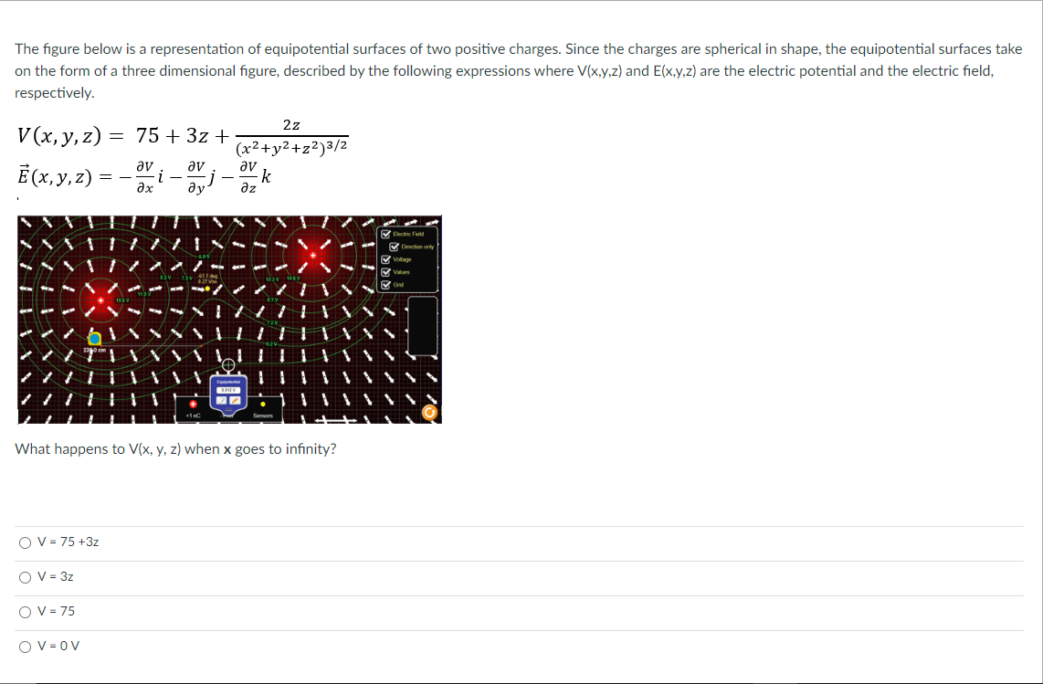 Solved The figure below is a representation of equipotential | Chegg.com