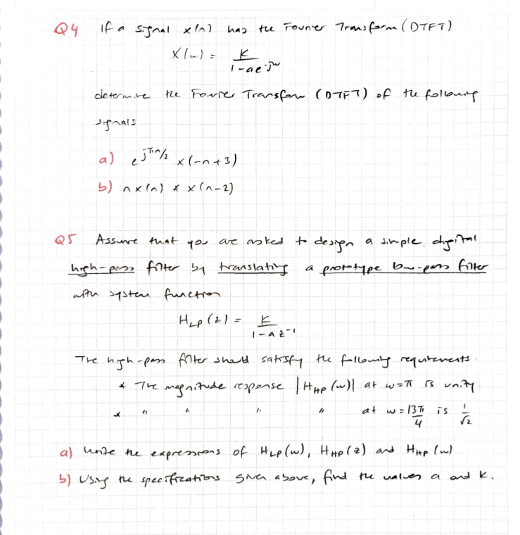 Solved 04 If a signal xml has the Fourier Transform (DTFT) | Chegg.com