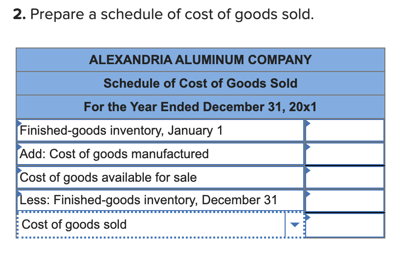 Solved Alexandria Aluminum Company, a manufacturer of