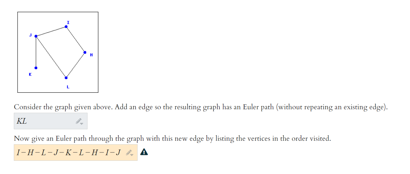 Solved Consider the graph given above. Add an edge so the | Chegg.com