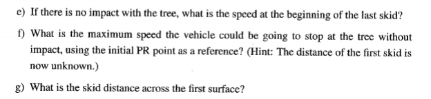 Solved 1. A vehicle begins skidding on a surface with a drag | Chegg.com