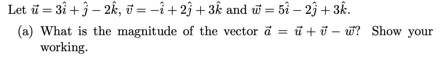 Solved Let \\( \\vec{u}=3 \\hat{i}+\\hat{j}-2 \\hat{k}, | Chegg.com