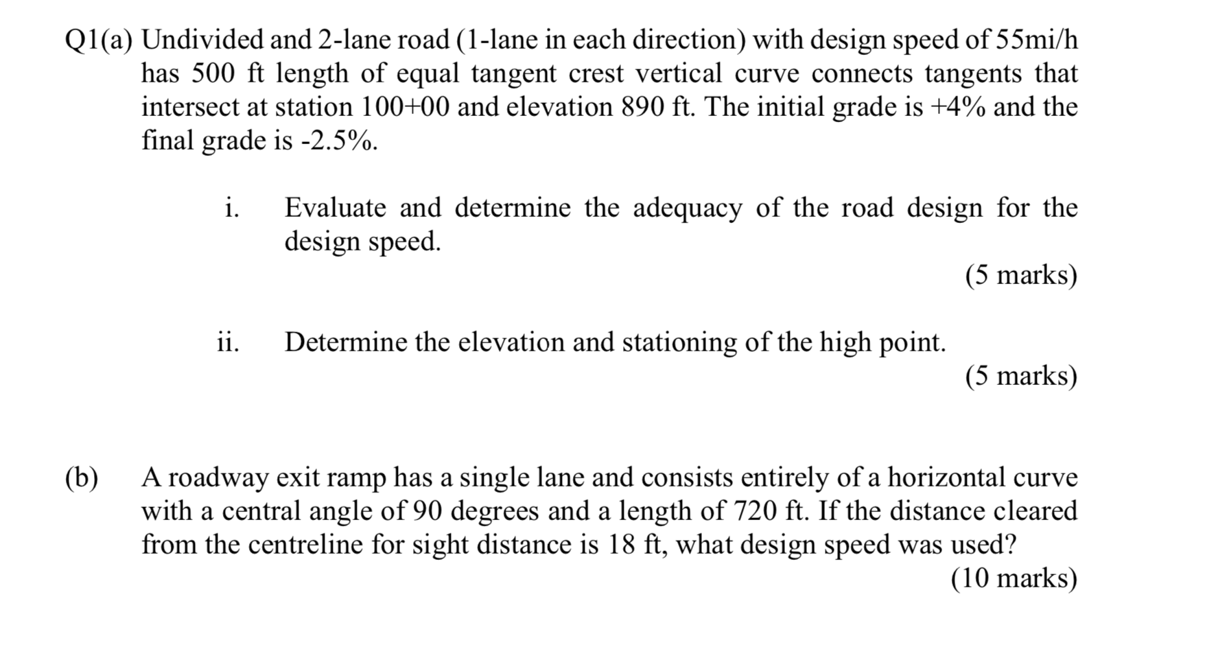 solved-q1-a-undivided-and-2-lane-road-1-lane-in-each-chegg