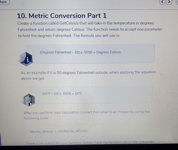 Solved lapse ( ) 10. Metric Conversion Part 1 Create a | Chegg.com
