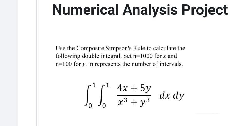 Numerical Analysis Project by c++ by c++ language | Chegg.com