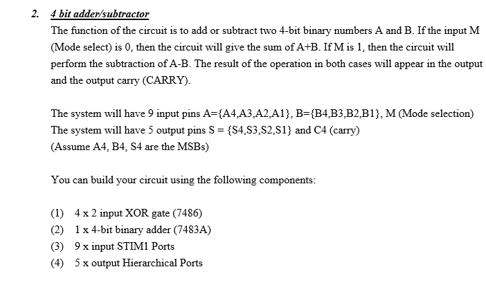 3. 4 bit magnitude Comparator Based on the | Chegg.com