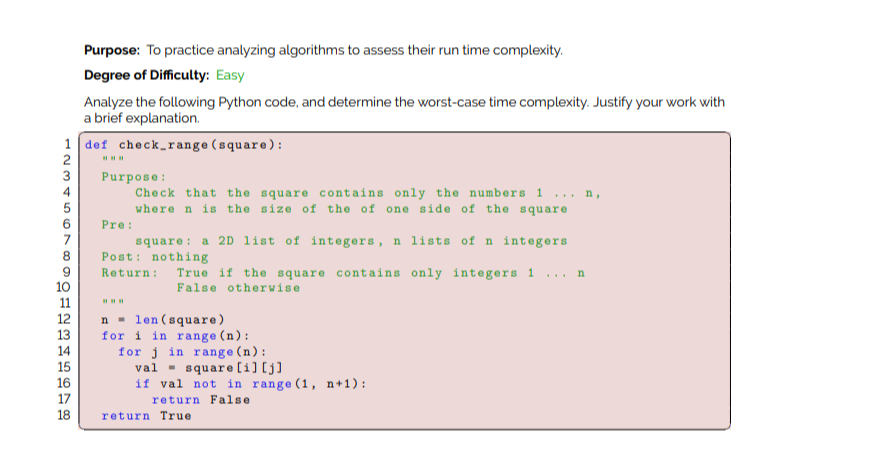 Solved used big-o notation identified a size | Chegg.com