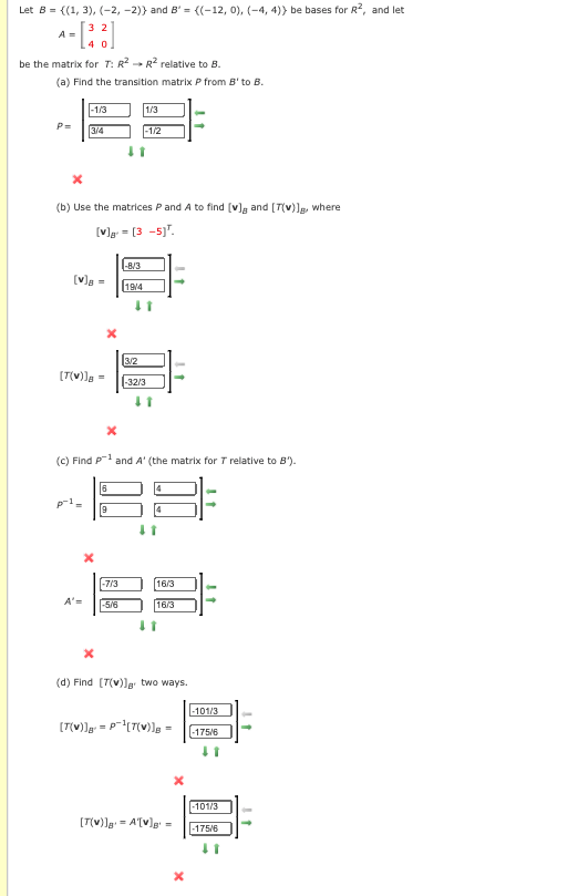 Solved 3 A Let B = {(1,3), (-2,-2)} And B' = {(-12, 0), (-4, | Chegg.com