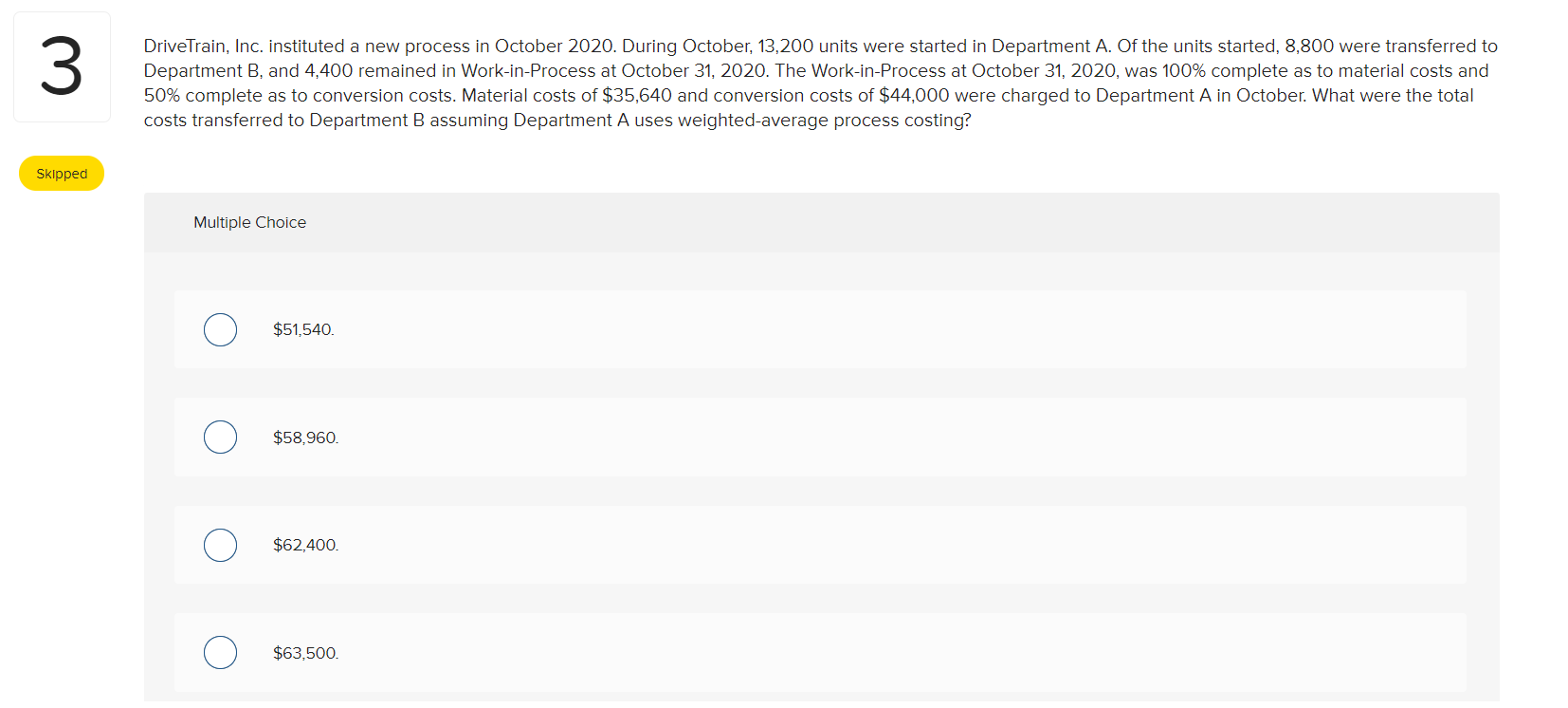 Solved 3 DriveTrain, Inc. instituted a new process in
