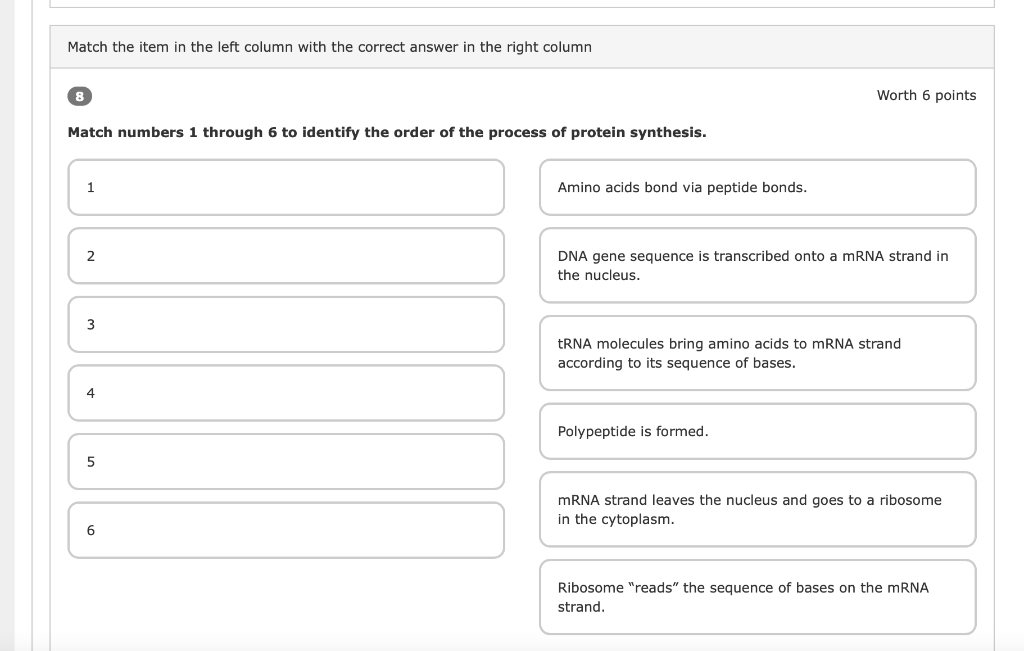 Solved Match the item in the left column with the correct | Chegg.com