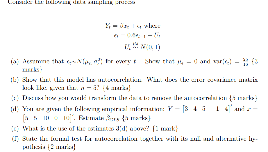 Solved Consider the following data sampling process | Chegg.com