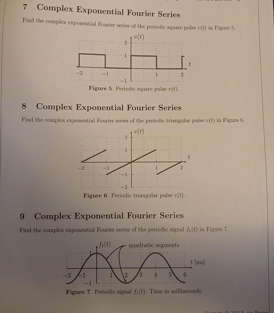 Solved 7 Complex Exponential Fourier Series Find The Complex