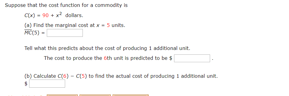 Solved Suppose that the cost function for a commodity is | Chegg.com