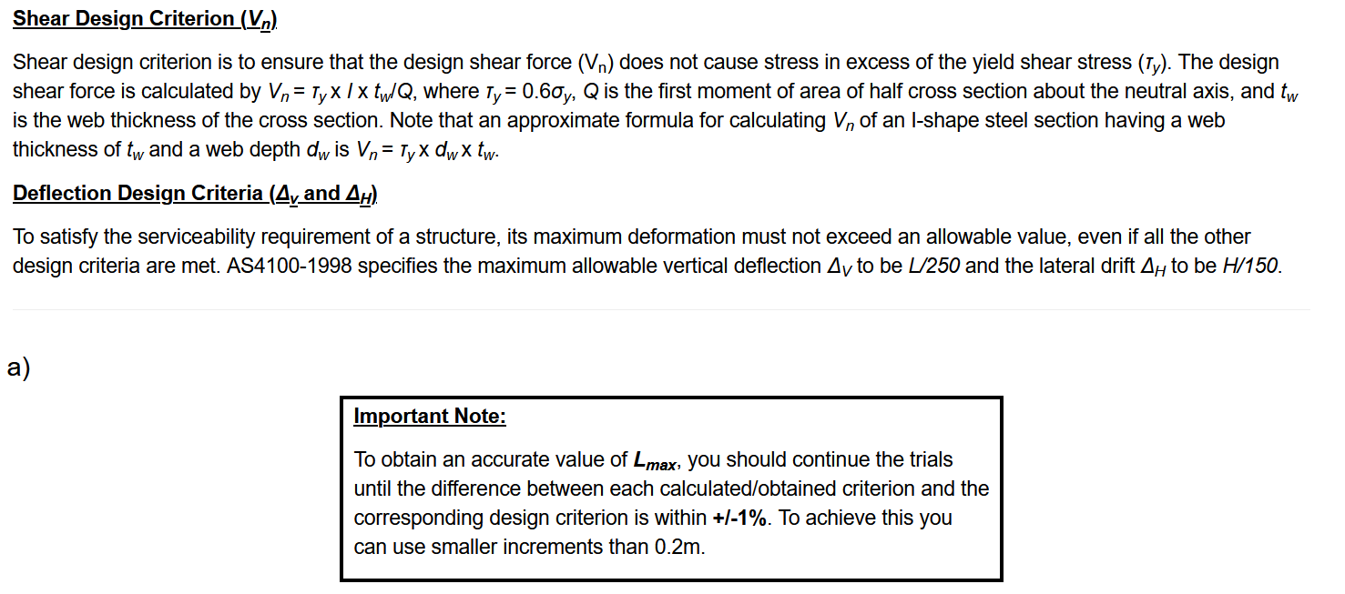 Shear Design Criterion (Vn).
Shear design criterion is to ensure that the design shear force (Vn) does not cause stress in ex