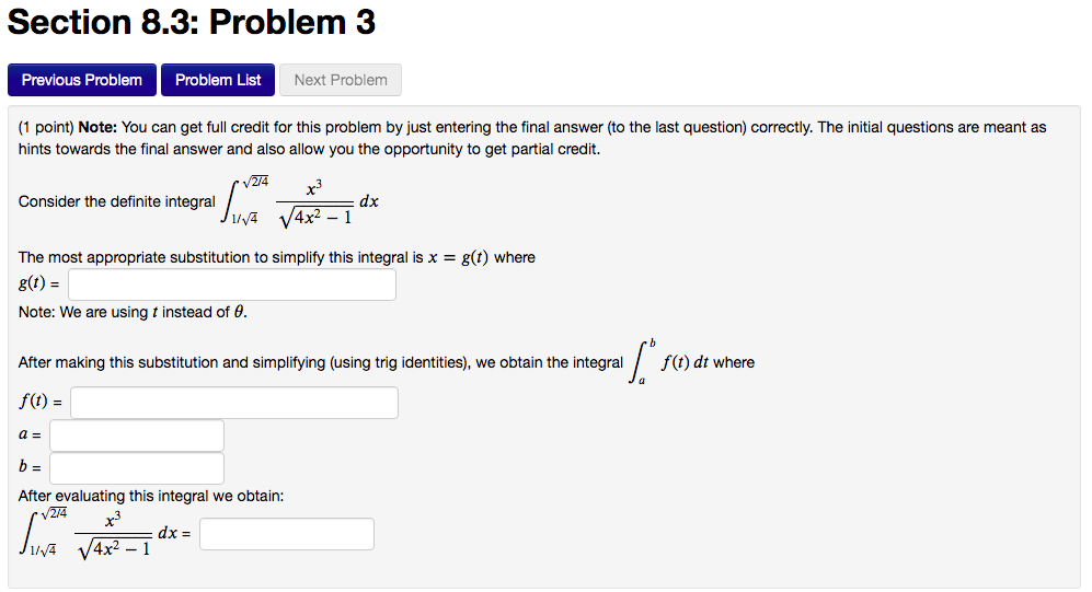 Solved Section 8.3: Problem 1 Previous Problem Problem List | Chegg.com