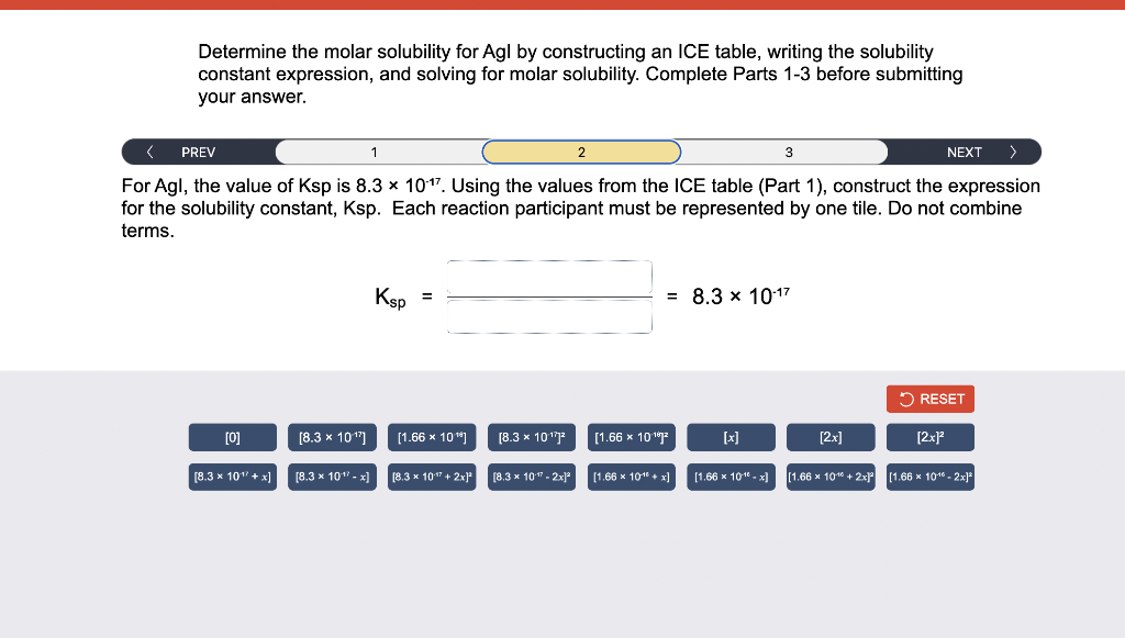 Solved Determine the molar solubility for Agl by Chegg