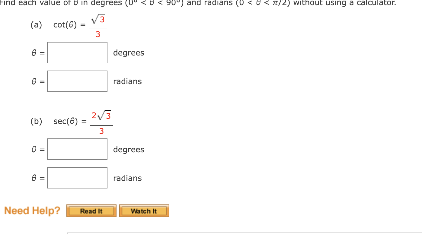 Solved Find each value of θ ﻿in degrees (0°