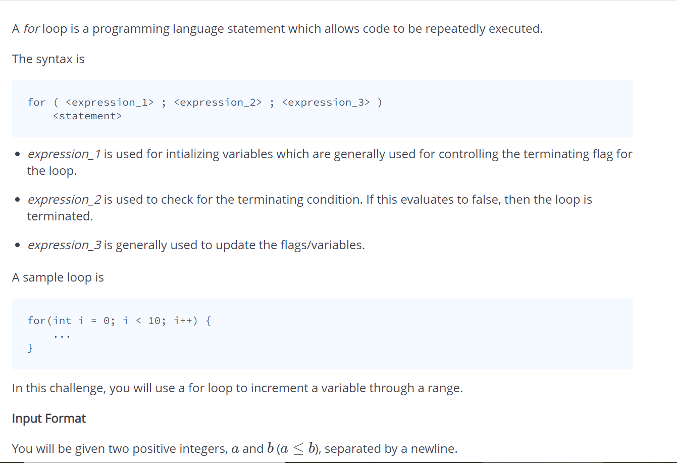 Solved A for loop is a programming language statement which | Chegg.com