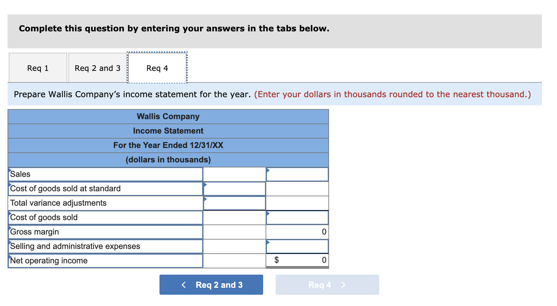 Solved Wallis Company manufactures only one product and uses