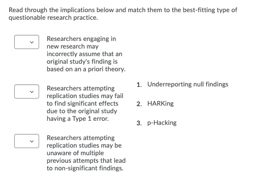 Solved Read Through The Implications Below And Match Them To | Chegg.com