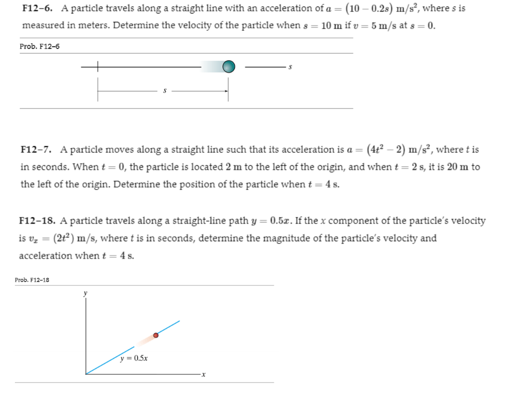 Solved A particle travels along a straight line with an