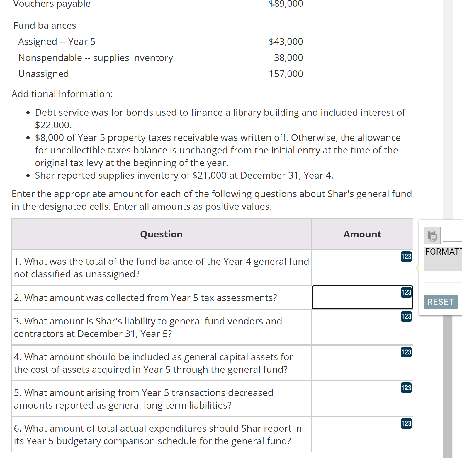 Solved Scroll down to complete all parts of this task. The | Chegg.com