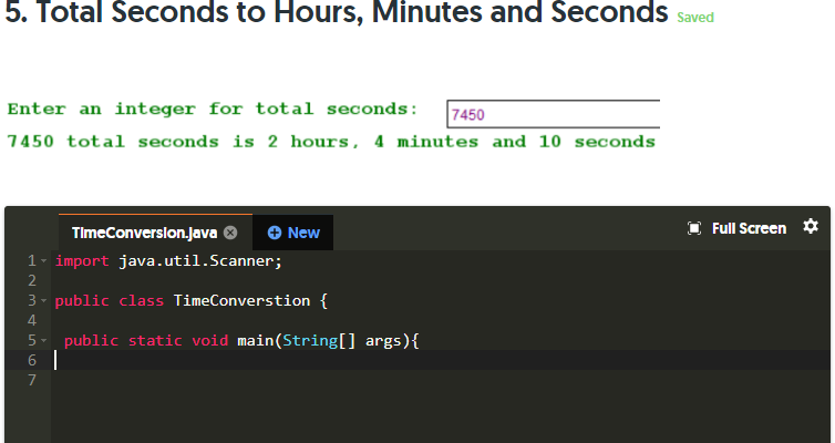 Solved 5. Total Seconds to Hours, Minutes and Seconds saved | Chegg.com