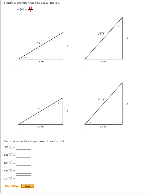 Solved Solve the right triangle. A Find the length of the | Chegg.com