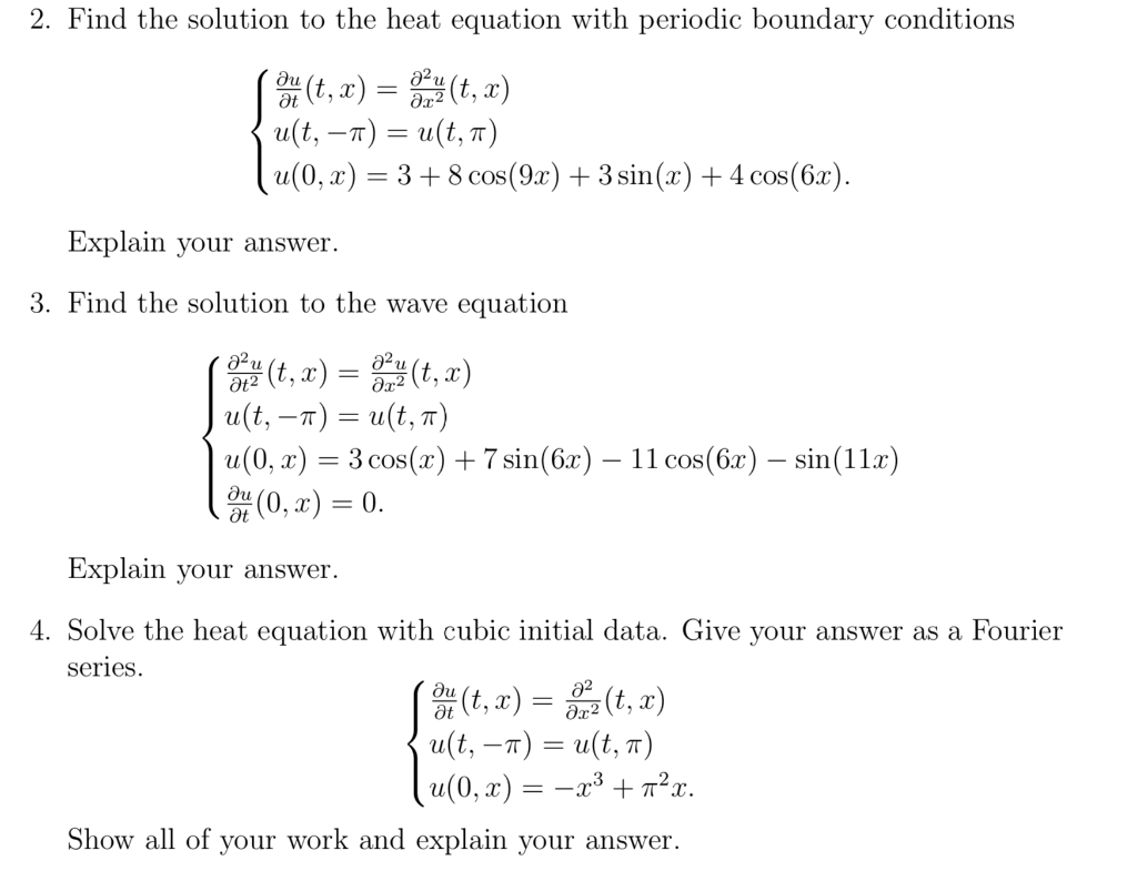 2. Find The Solution To The Heat Equation With | Chegg.com