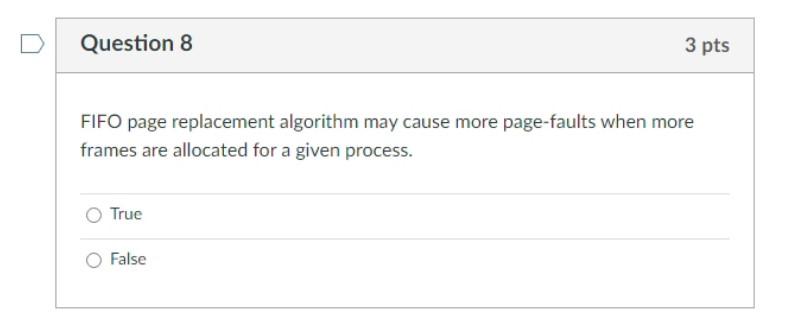 Solved FIFO page replacement algorithm may cause more | Chegg.com