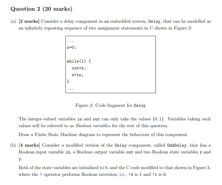 Question 2 (20 marks) (a) [2 marks] Consider a delay | Chegg.com