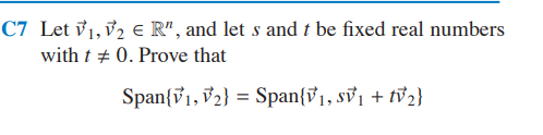 Solved 7 Let v1,v2∈Rn, and let s and t be fixed real numbers | Chegg.com