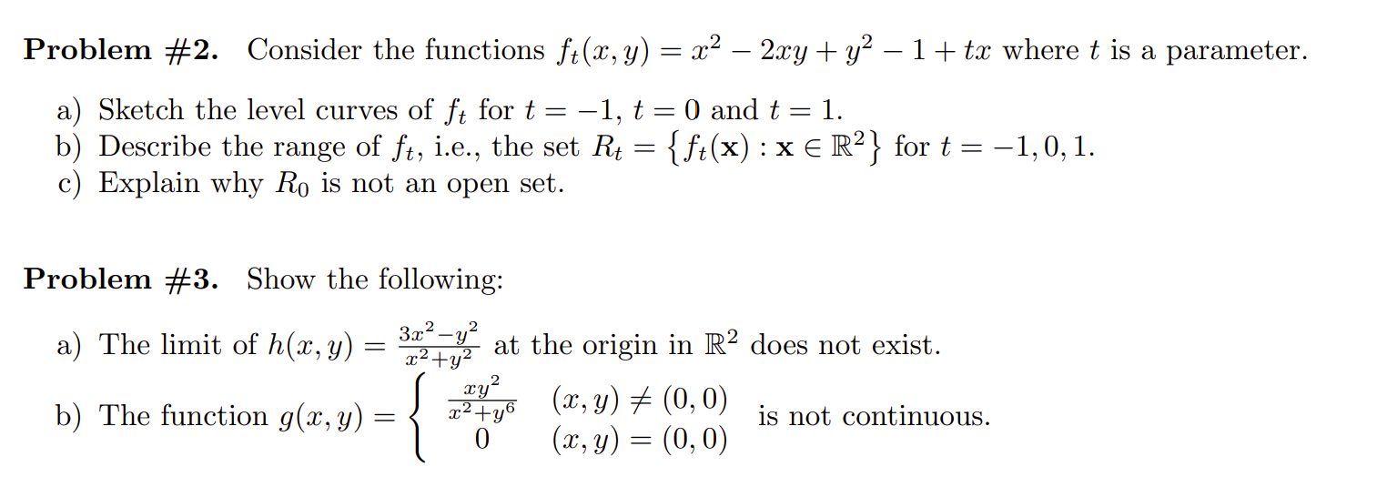 Solved Problem #2. ﻿Consider the functions | Chegg.com