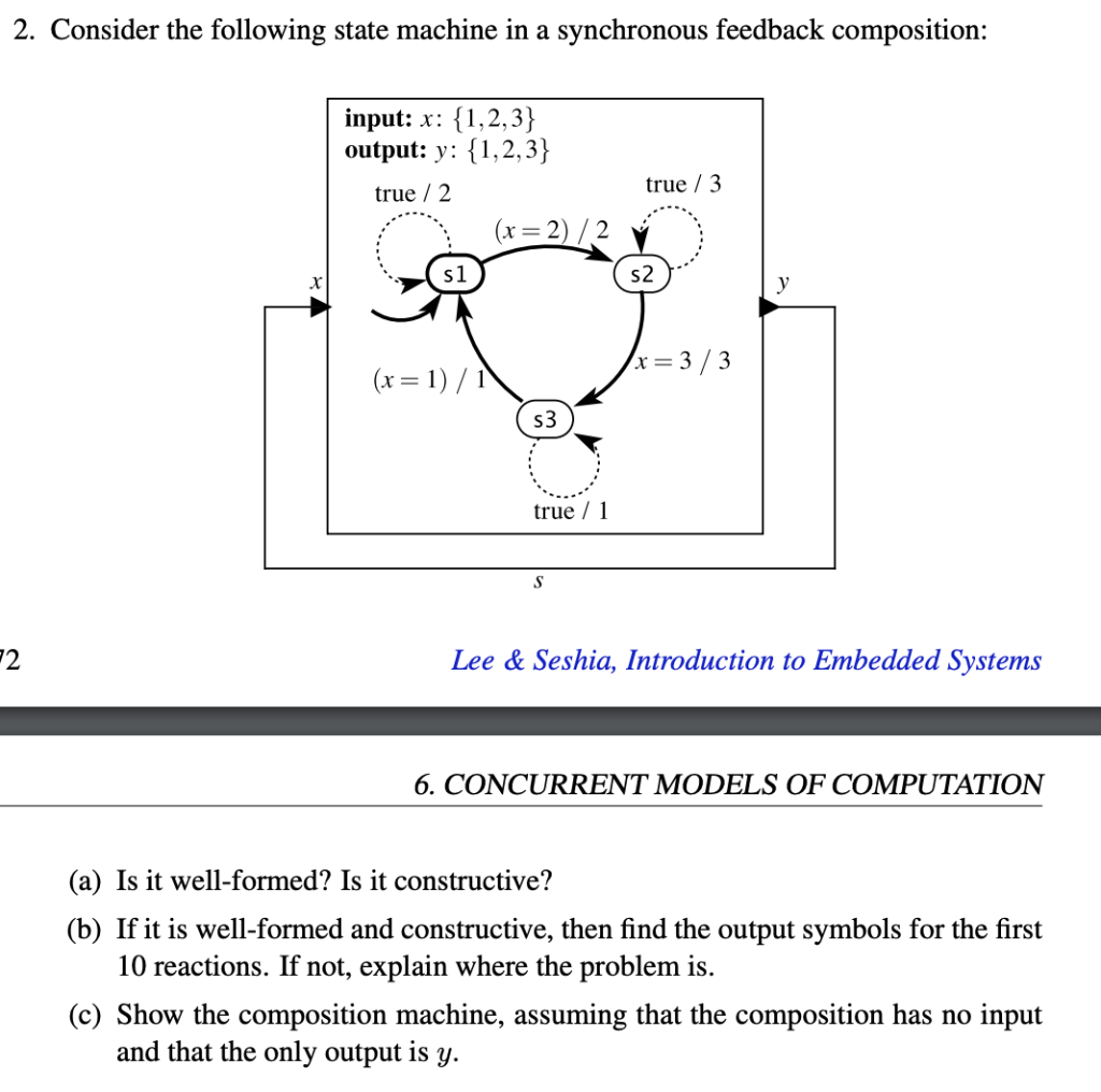 Solved 2. Consider The Following State Machine In A | Chegg.com