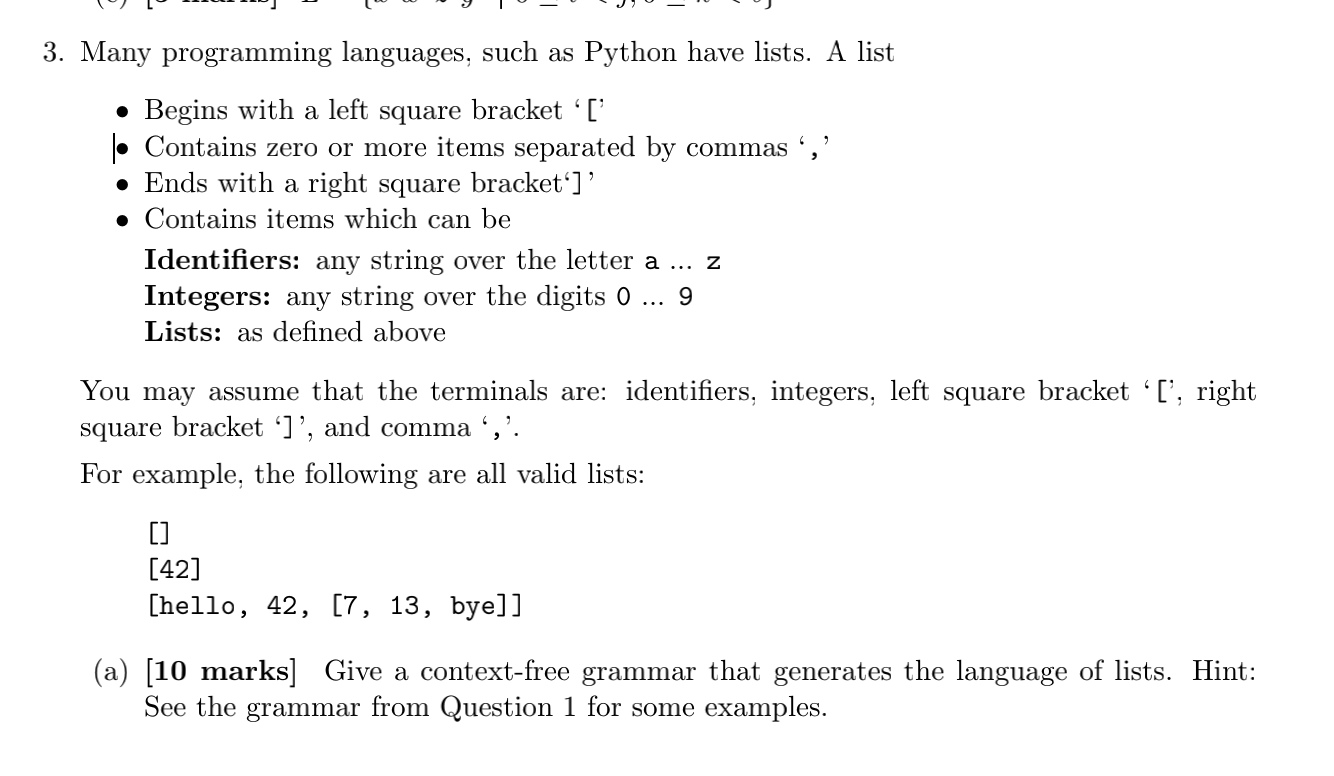 Solved 3. Many programming languages, such as Python have | Chegg.com
