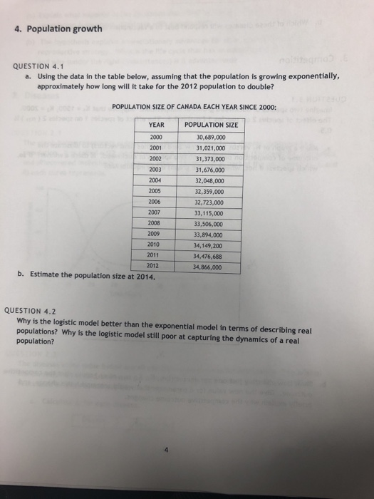 4 3 Population Growth Answer Key Population Growth Worksheet