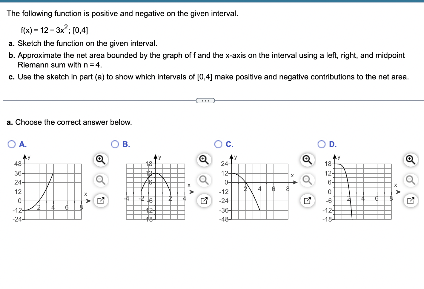 Solved The following function is positive and negative on | Chegg.com