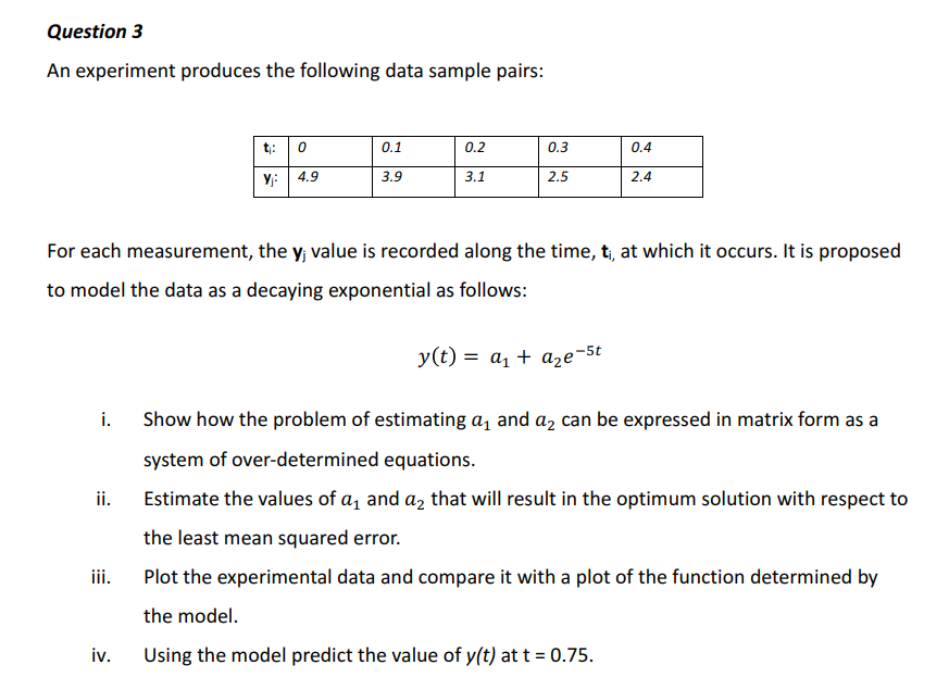 Solved An experiment produces the following data sample | Chegg.com