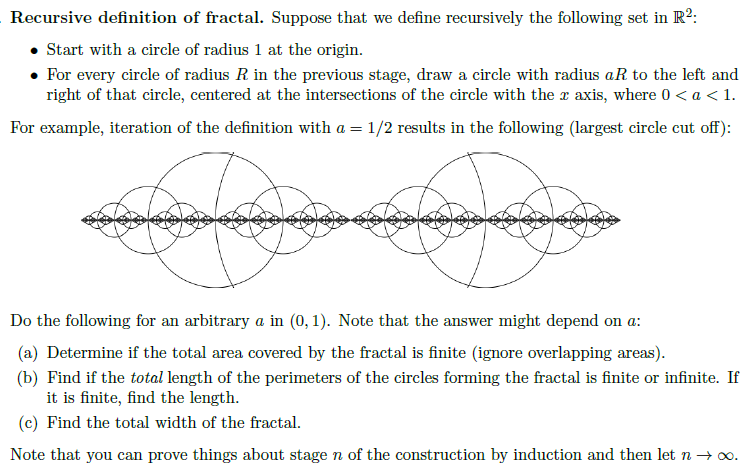 Recursive definition of fractal. Suppose that we | Chegg.com