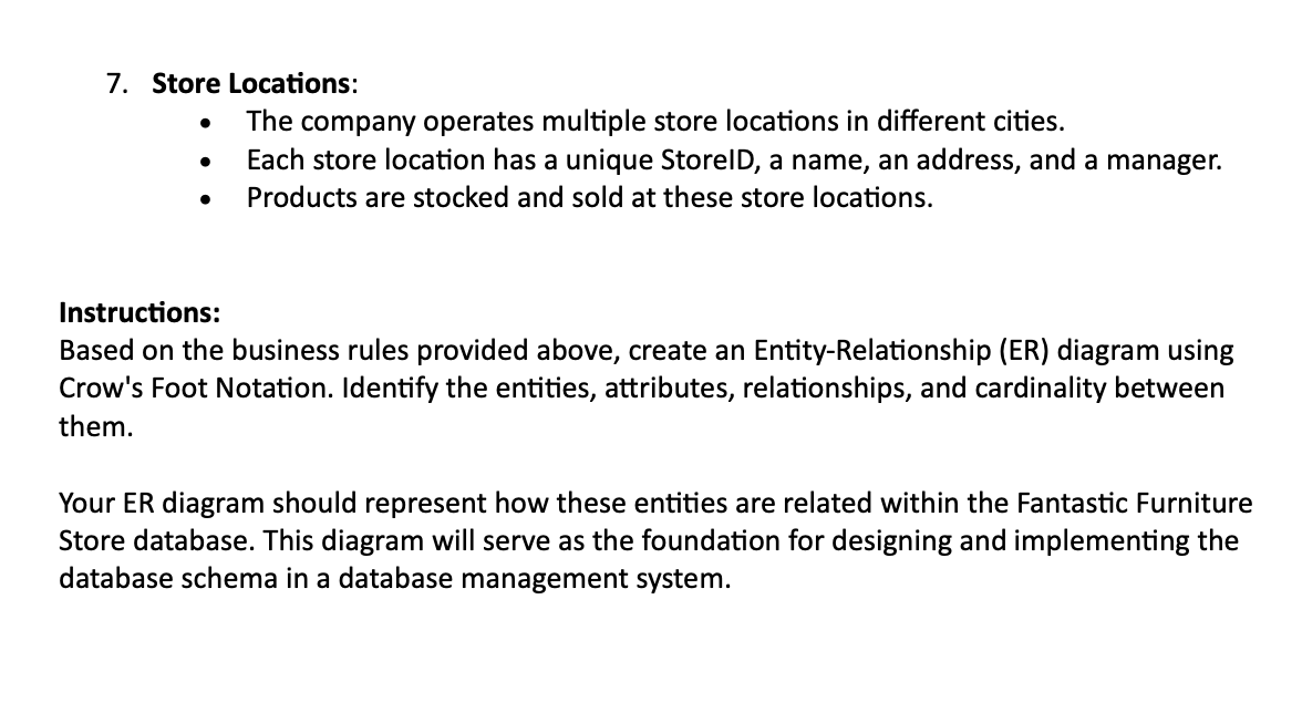 Solved Fantastic Furniture Store is a fictional company that