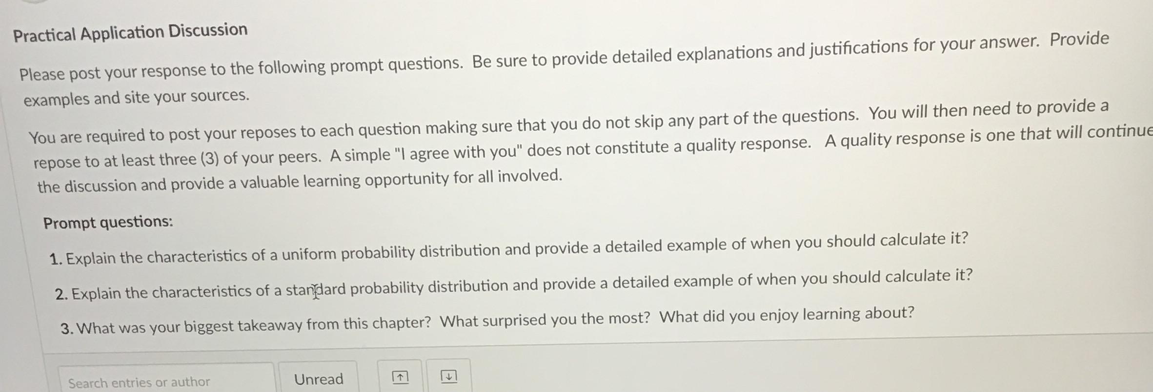 Solved Practical Application Discussion Please post your | Chegg.com