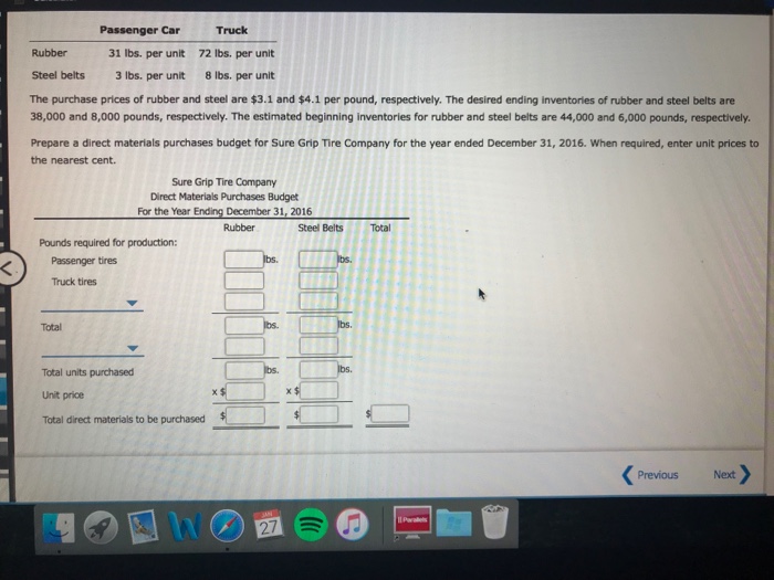 Solved Calculator Direct Materials Purchases Budget