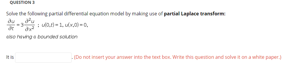 Solved QUESTION 3 Solve the following partial differential | Chegg.com