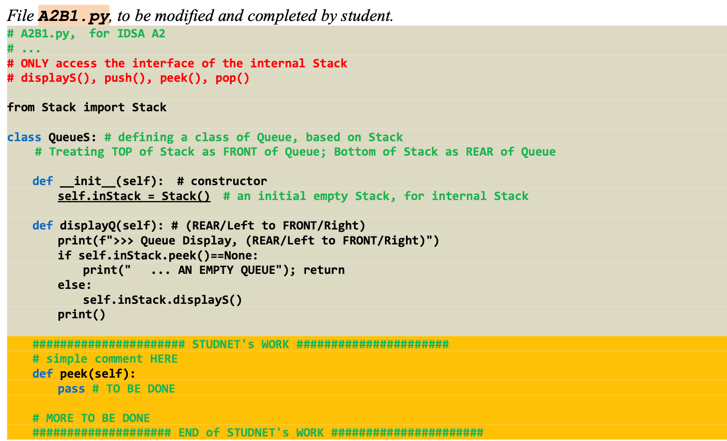 Solved Develop a Stack-based Queue having an internal Stack | Chegg.com