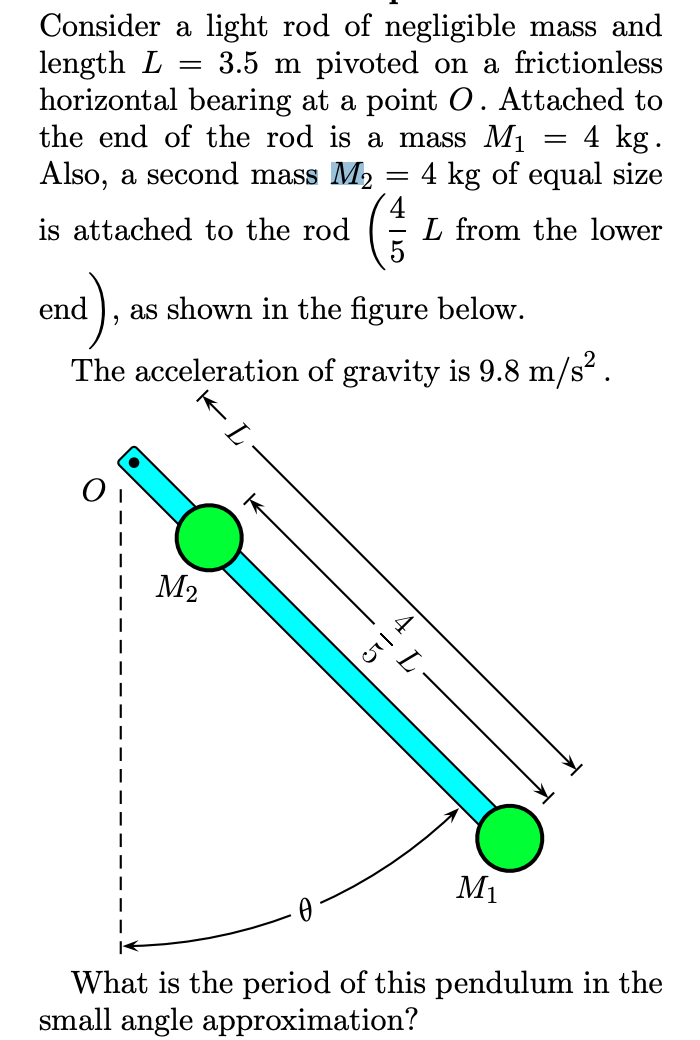 Solved Consider a light rod of negligible mass and length L | Chegg.com
