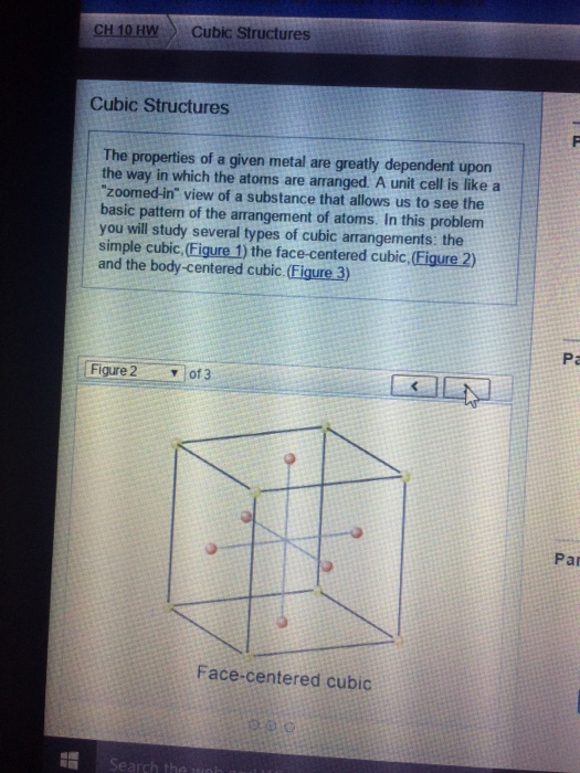 Solved Cubic Structures The Properties Of A Given Metal Are | Chegg.com